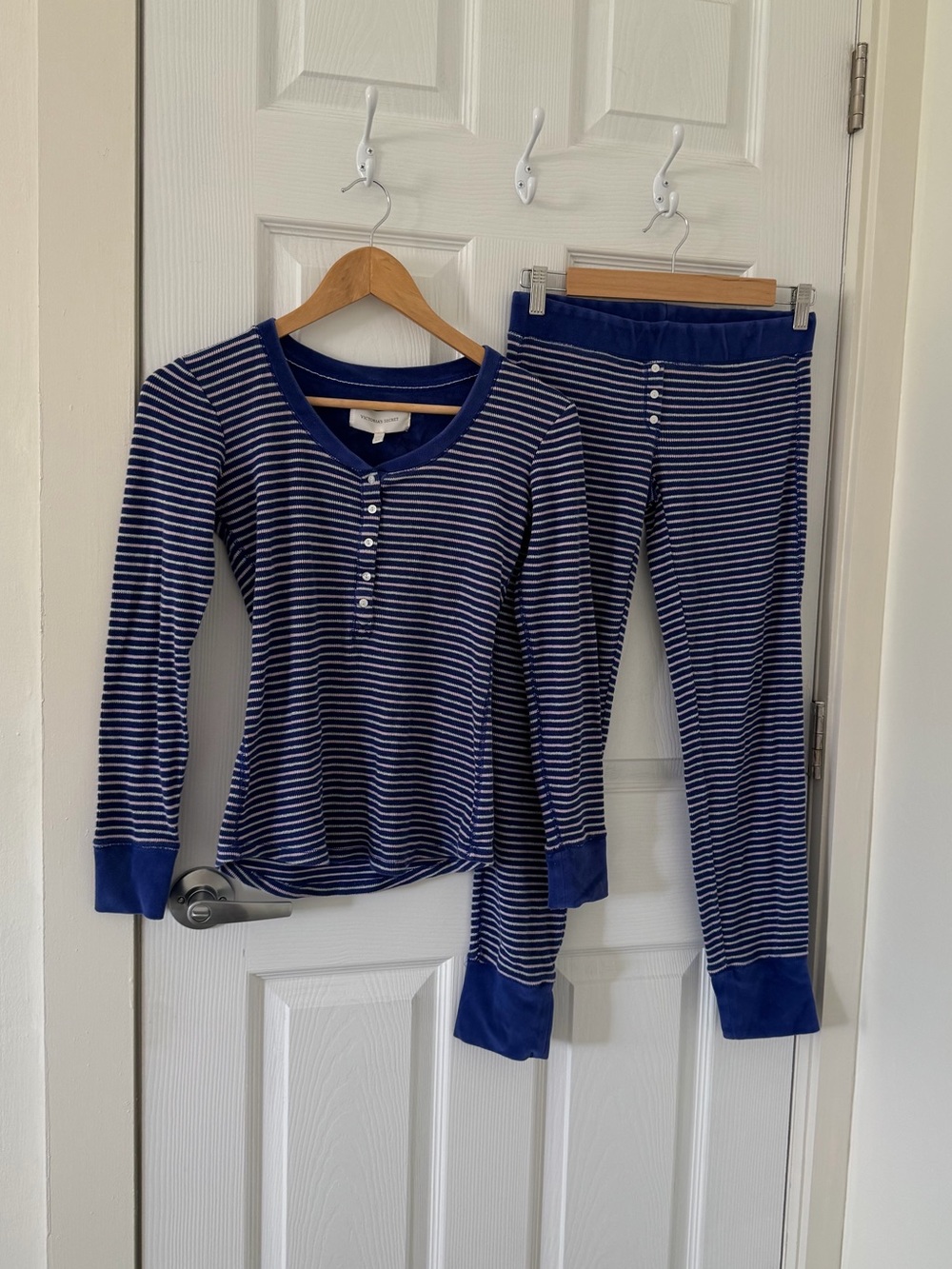 Y2K Victoria's Secret Striped Long-Sleeve Pajama Set